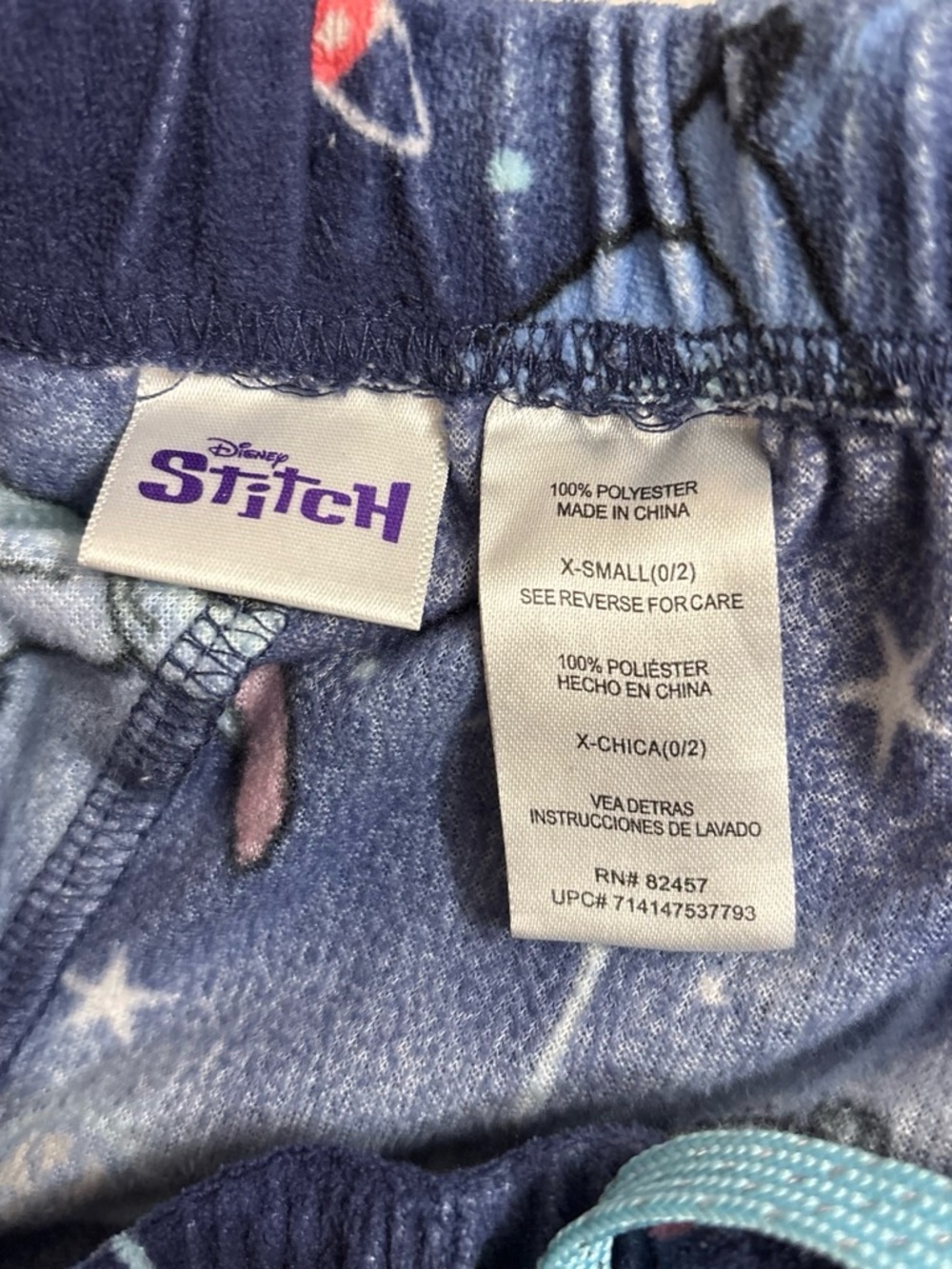 Disney Navy Blue Stitch Space-Print Pajama Bottoms - Picture 2 of 2